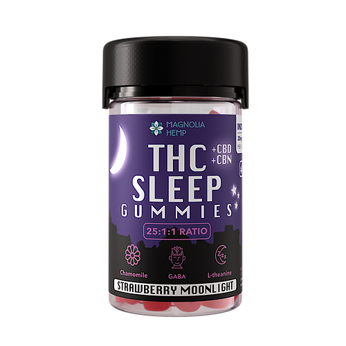 Magnolia Hemp 25:1 Sleep Gummies 300mg THC- 20mg THC 20mg CBN per gummy
