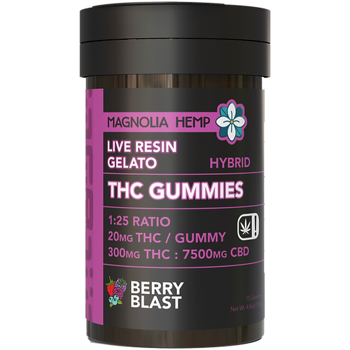 Magnolia Hemp 25:1 Gummies 300mg THC- 20mg THC per gummy