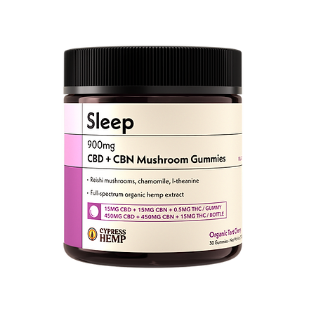 Cypress Hemp CBD CBN Sleep Gummies 900mg- 15mg CBD 15mg CBN per gummy